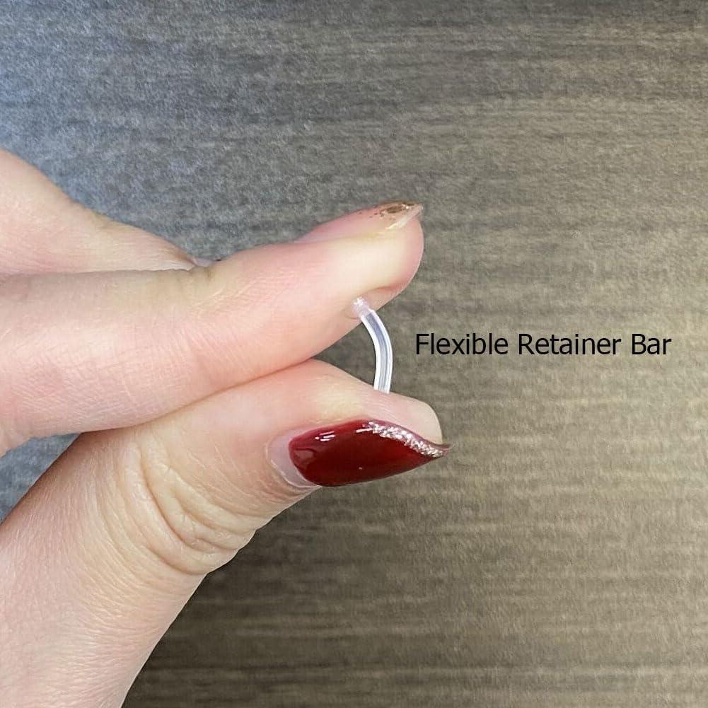 18 Piezas Retenedores de Piercing Transparentes 16G Bioflex