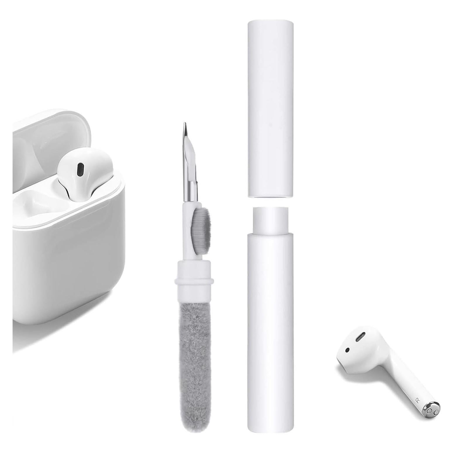 Cleaner Kit for Airpods: Bluetooth Earphone Cleaning Pen,Ideal for Removing Dust from Headphones, Cameras, Mobile Phones and Ipads (White)