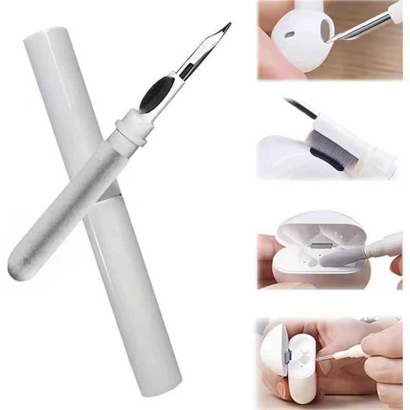 Cleaner Kit for Airpods: Bluetooth Earphone Cleaning Pen,Ideal for Removing Dust from Headphones, Cameras, Mobile Phones and Ipads (White)