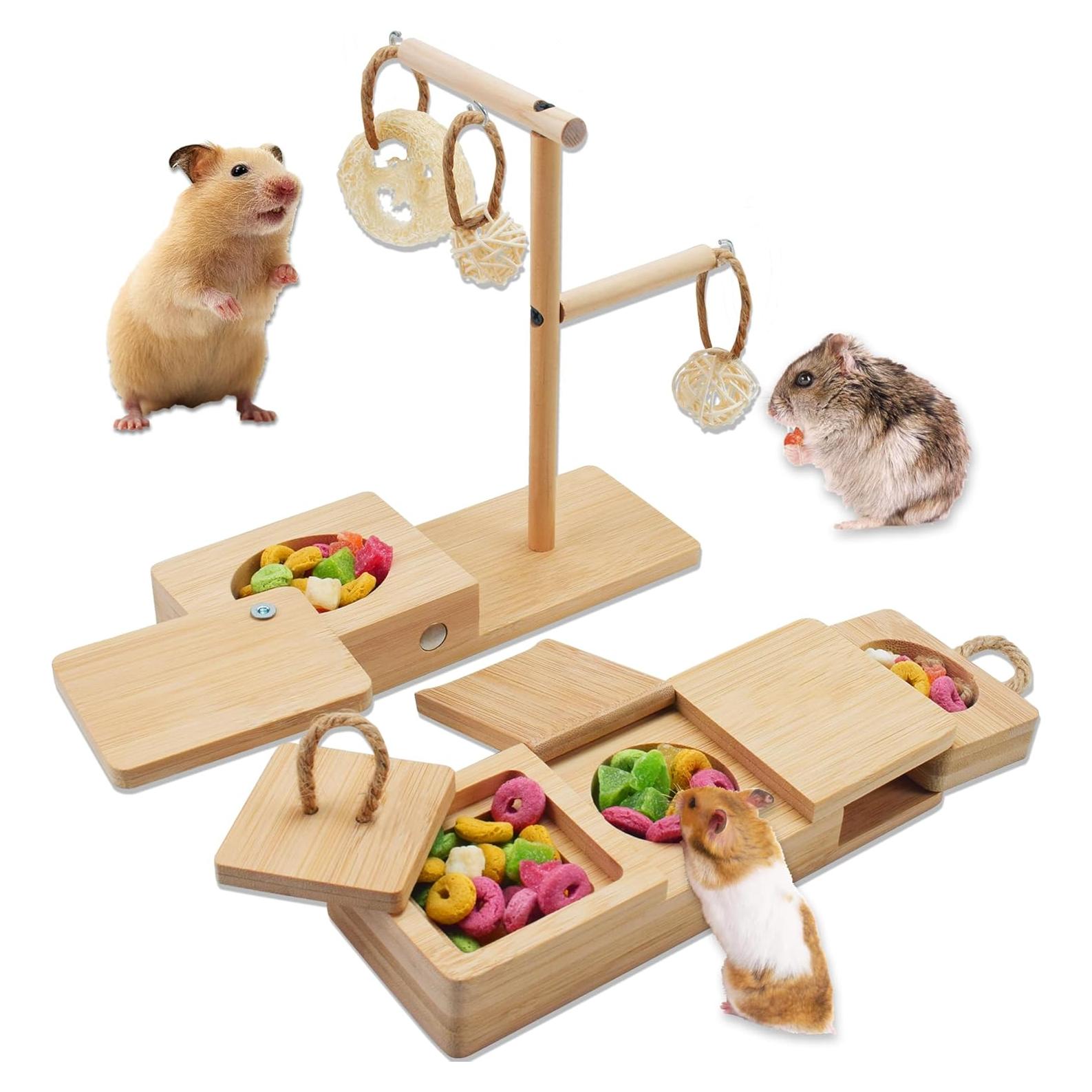 Juguete de Forrajeo de Madera YOBTEOY para Cobayas y Hámsters