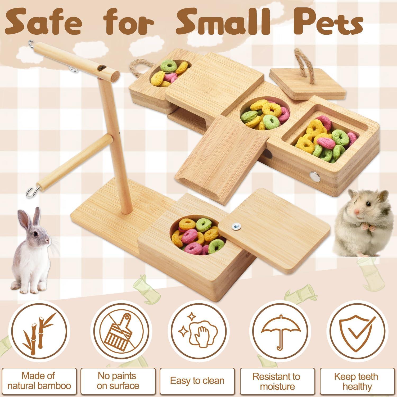 Juguete de Forrajeo de Madera YOBTEOY para Cobayas y Hámsters