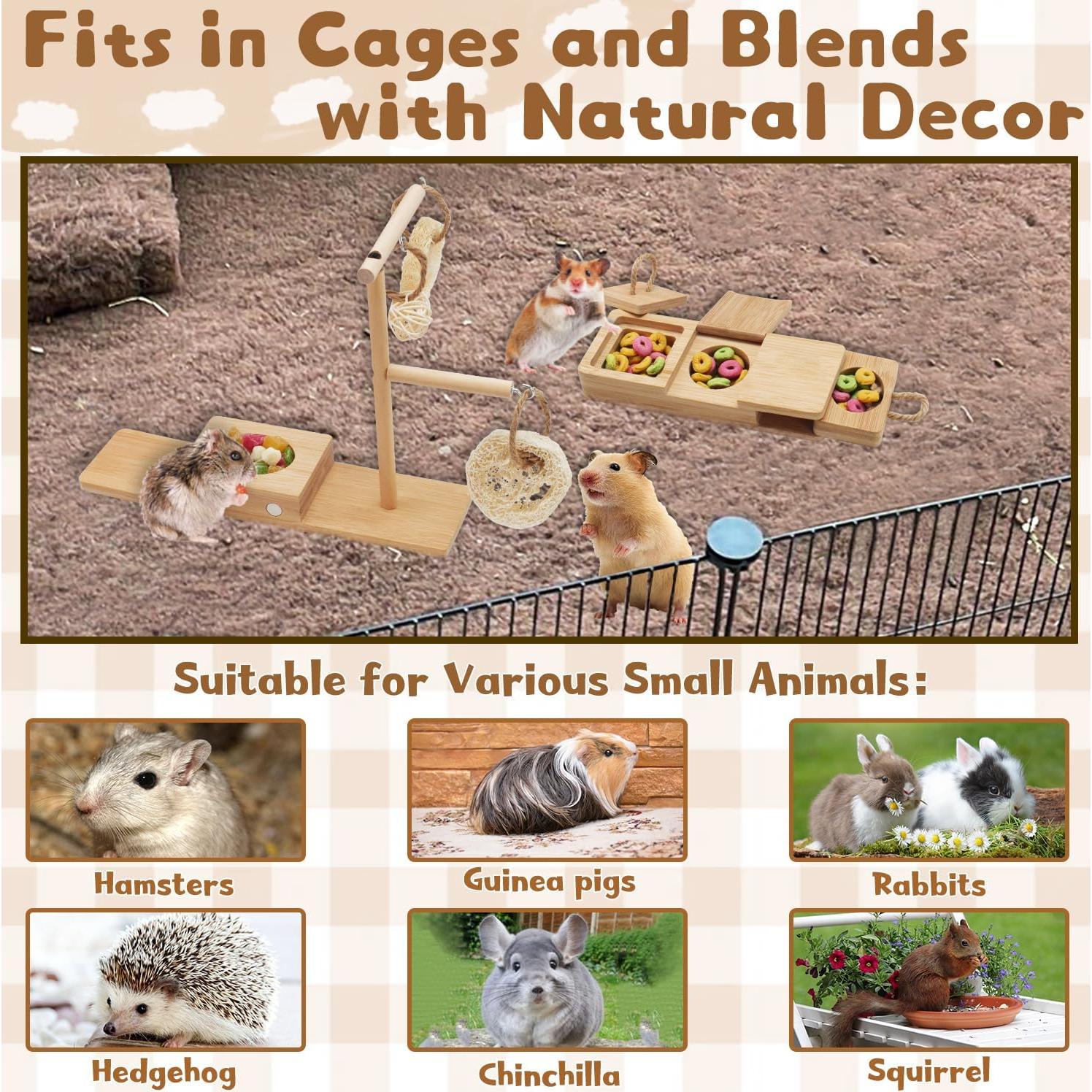 Juguete de Forrajeo de Madera YOBTEOY para Cobayas y Hámsters