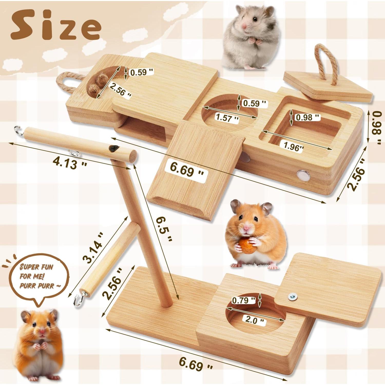Juguete de Forrajeo de Madera YOBTEOY para Cobayas y Hámsters