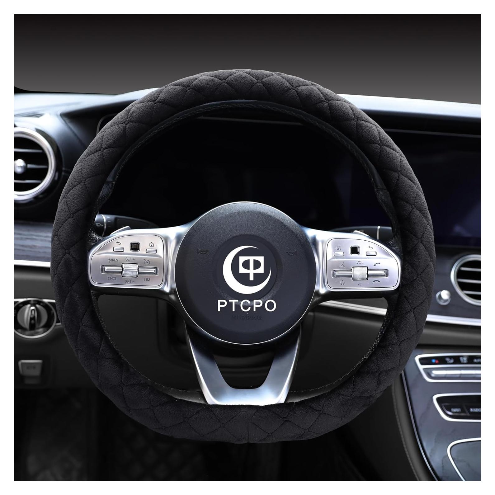 Funda de Volante PTCPO Velvet Universal Antideslizante Negro