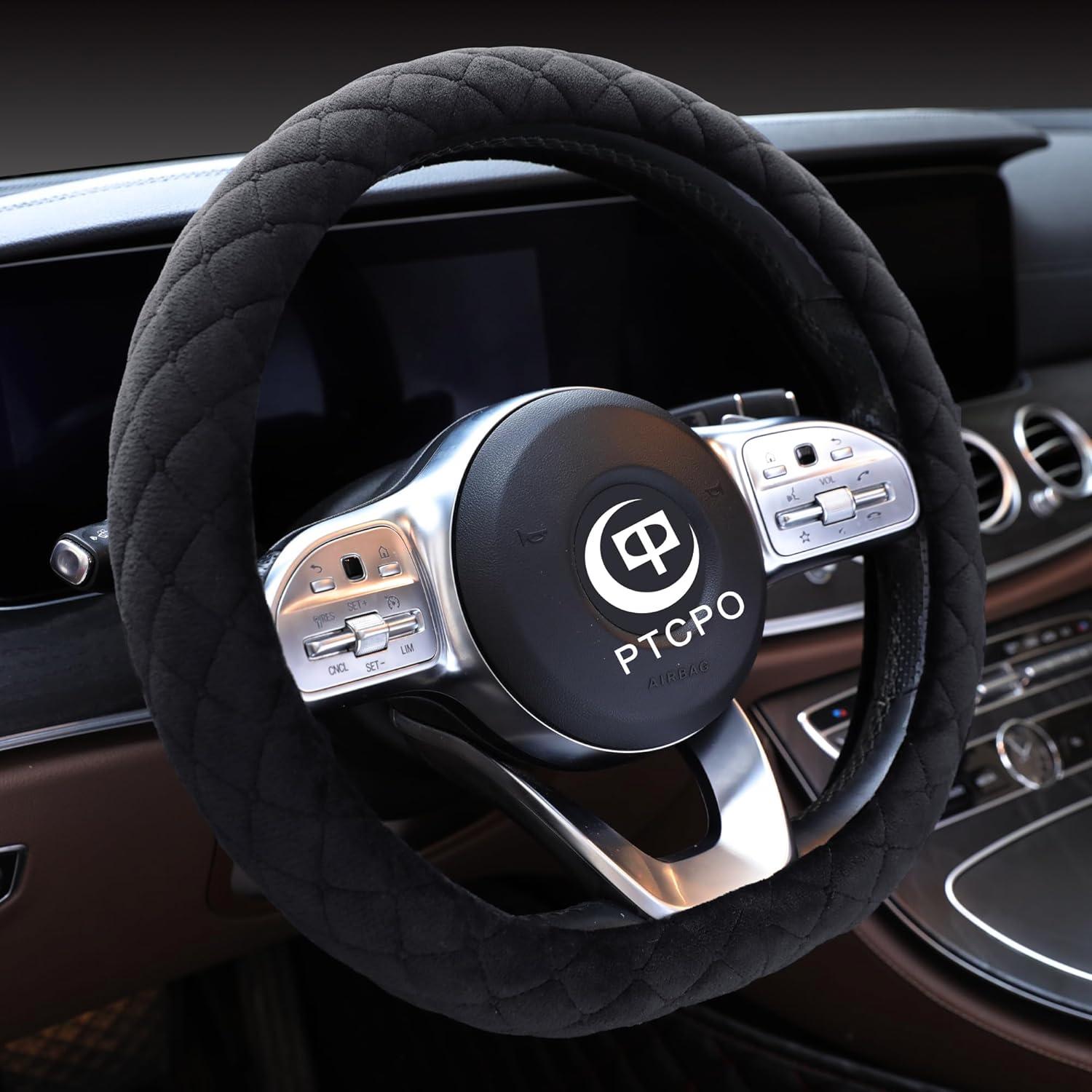 Funda de Volante PTCPO Velvet Universal Antideslizante Negro