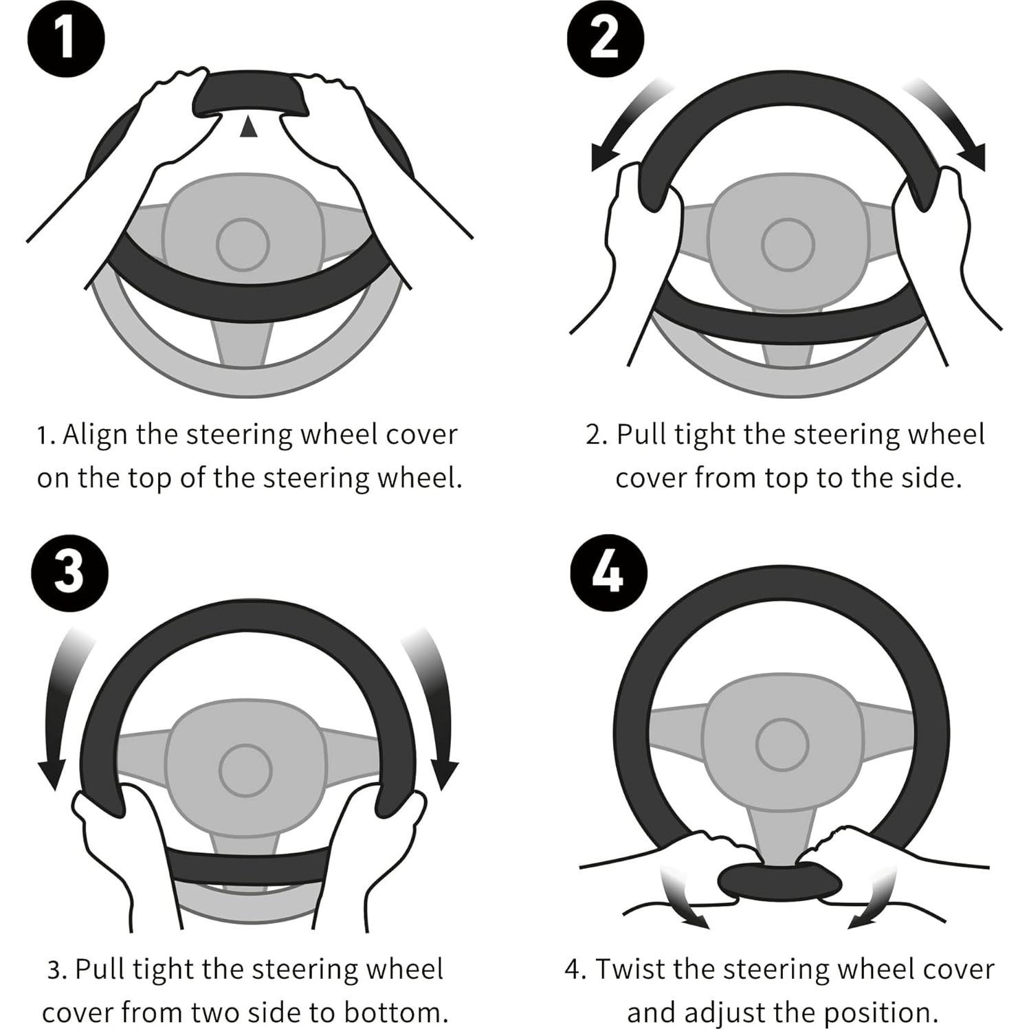 Funda de Volante PTCPO Velvet Universal Antideslizante Negro