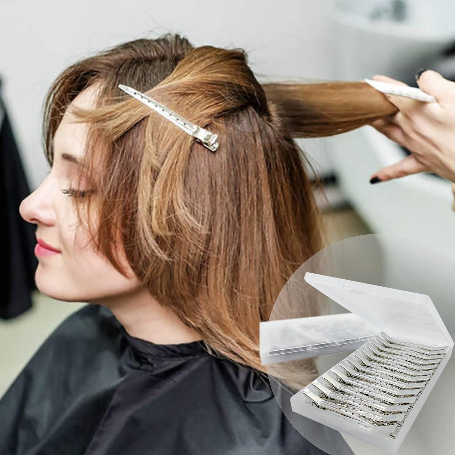 Clips de Pelo Metálicos HiJeaton 24 Pcs con Pico de Pato