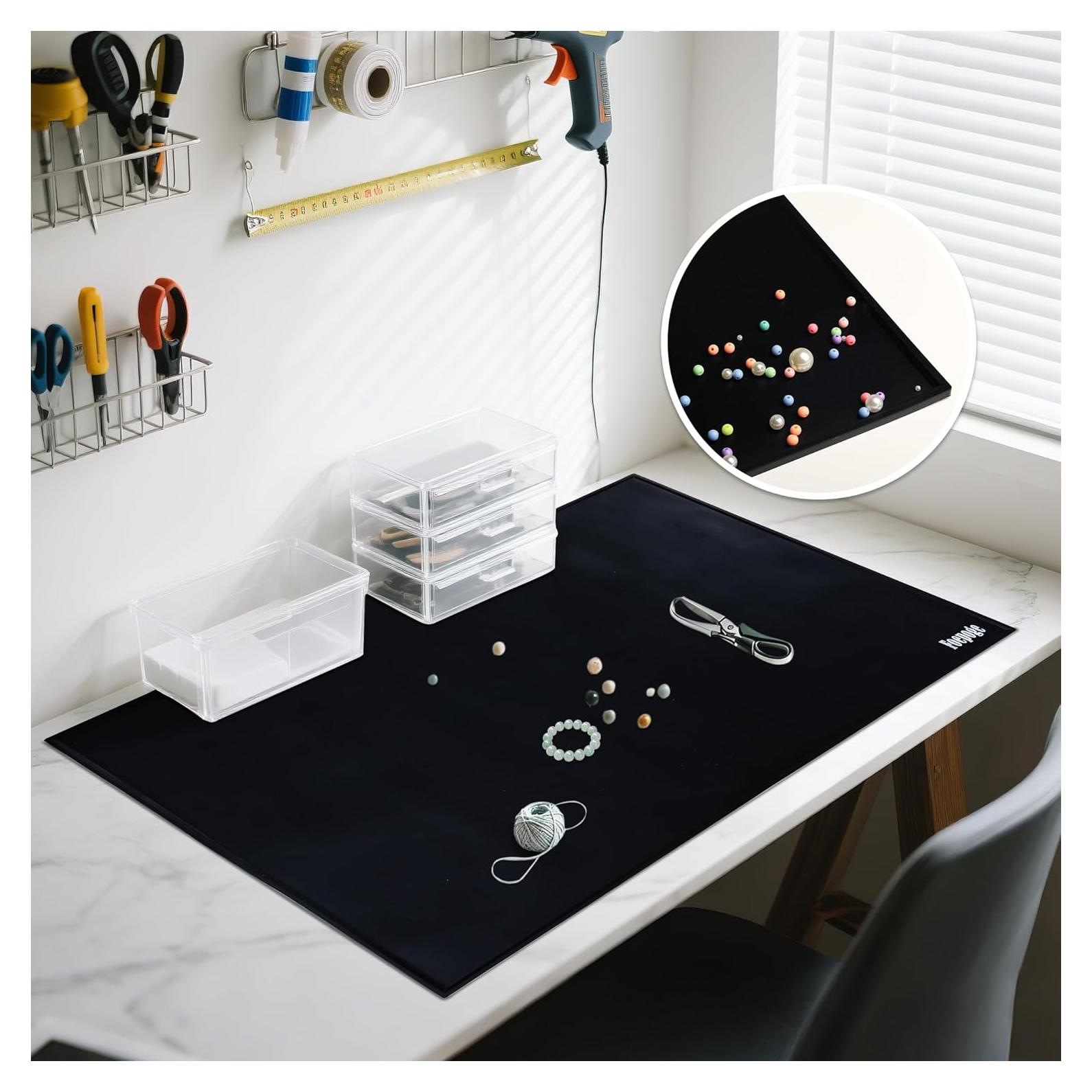 Alfombrilla de Silicona Extra Gruesa Foepoge 80x60cm Negra