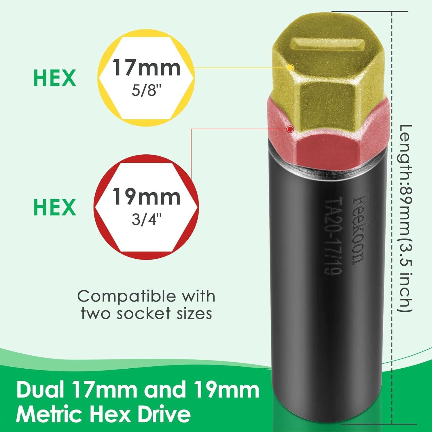 Llave de Tuerca de 10 Puntas Feekoon TA20-17/19 Acero Negro