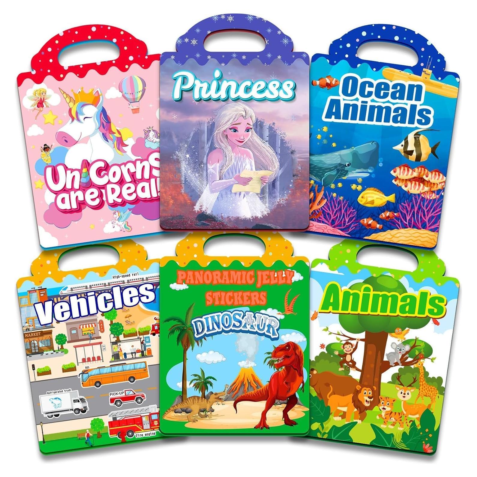 6 Libros de Pegatinas Reutilizables Meleetoon para Niños 2-4 Años