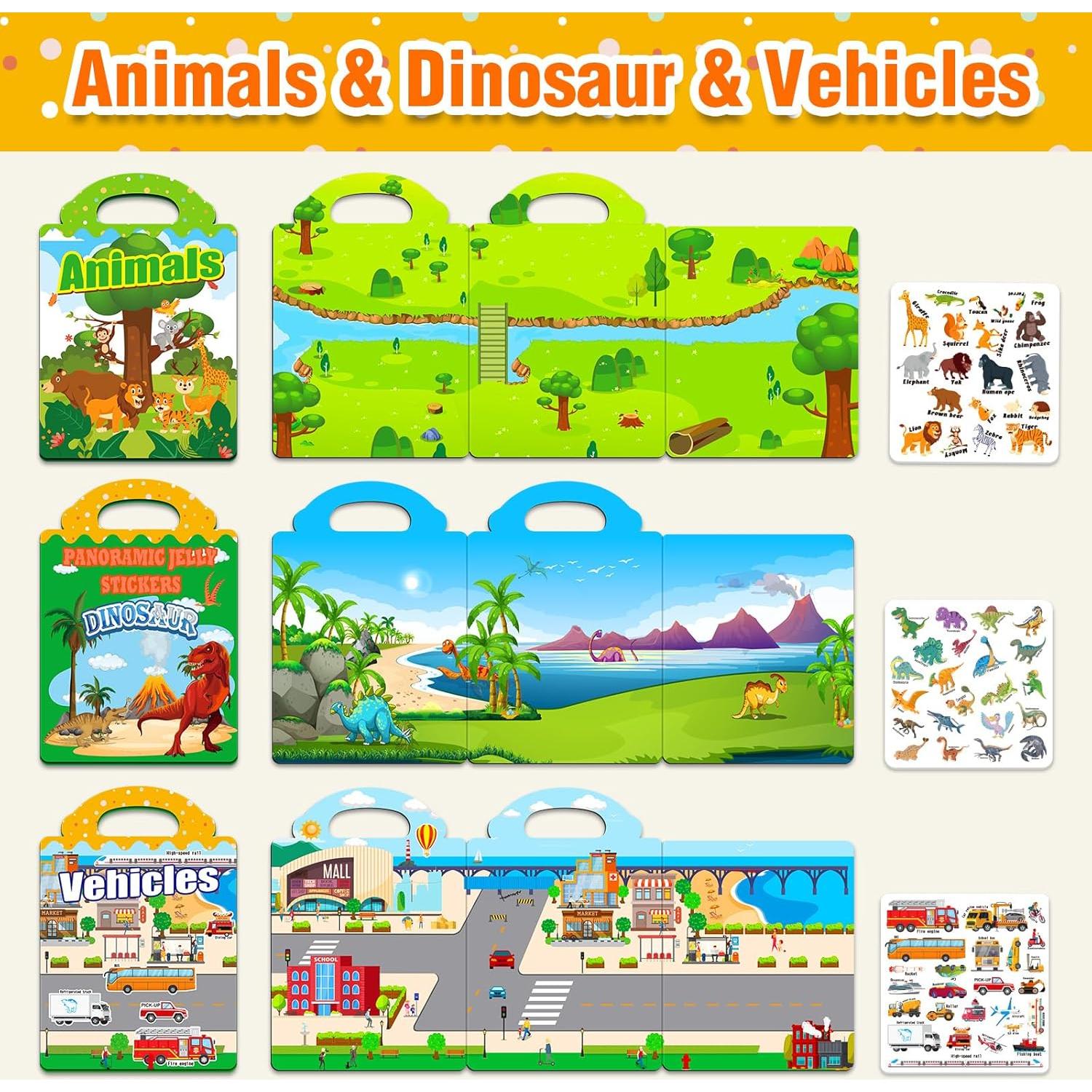 6 Libros de Pegatinas Reutilizables Meleetoon para Niños 2-4 Años