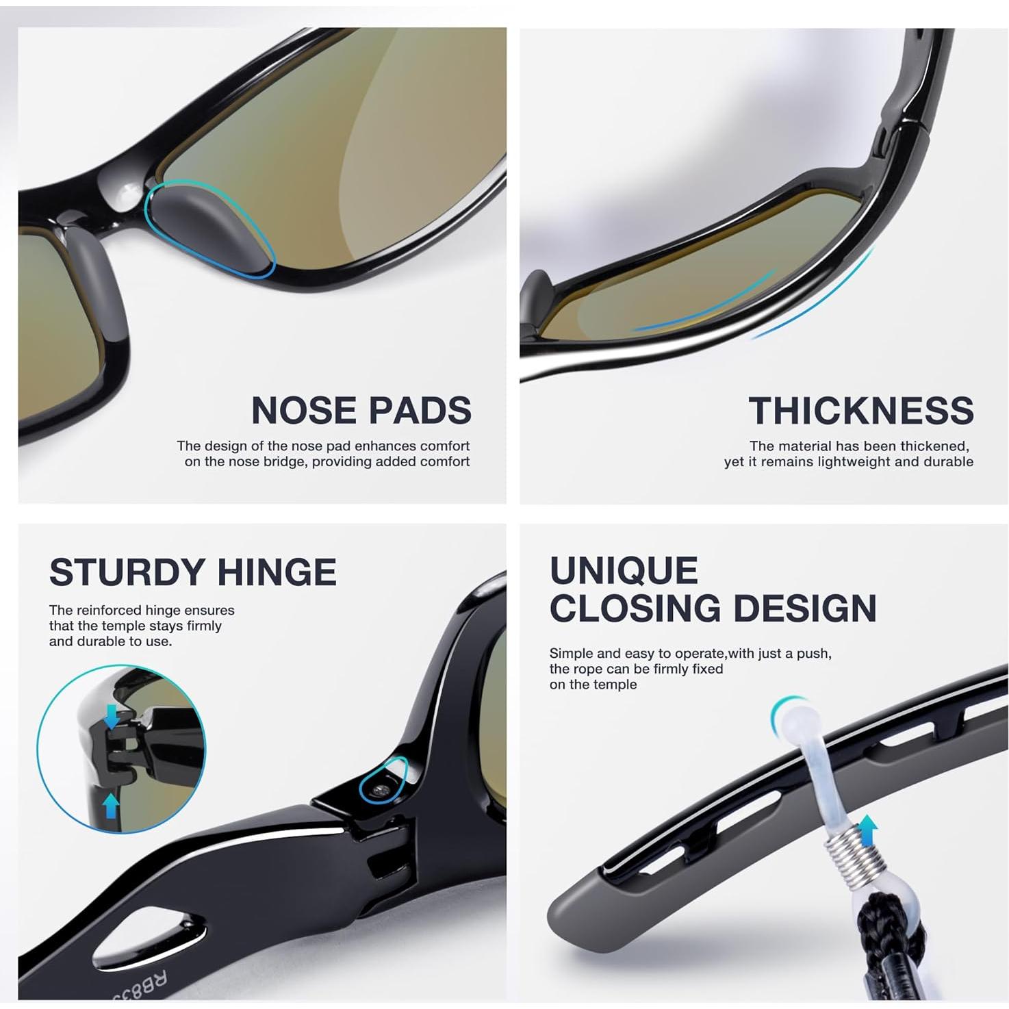 Gafas de sol RIVBOS RB833 polarizadas UV para deportes