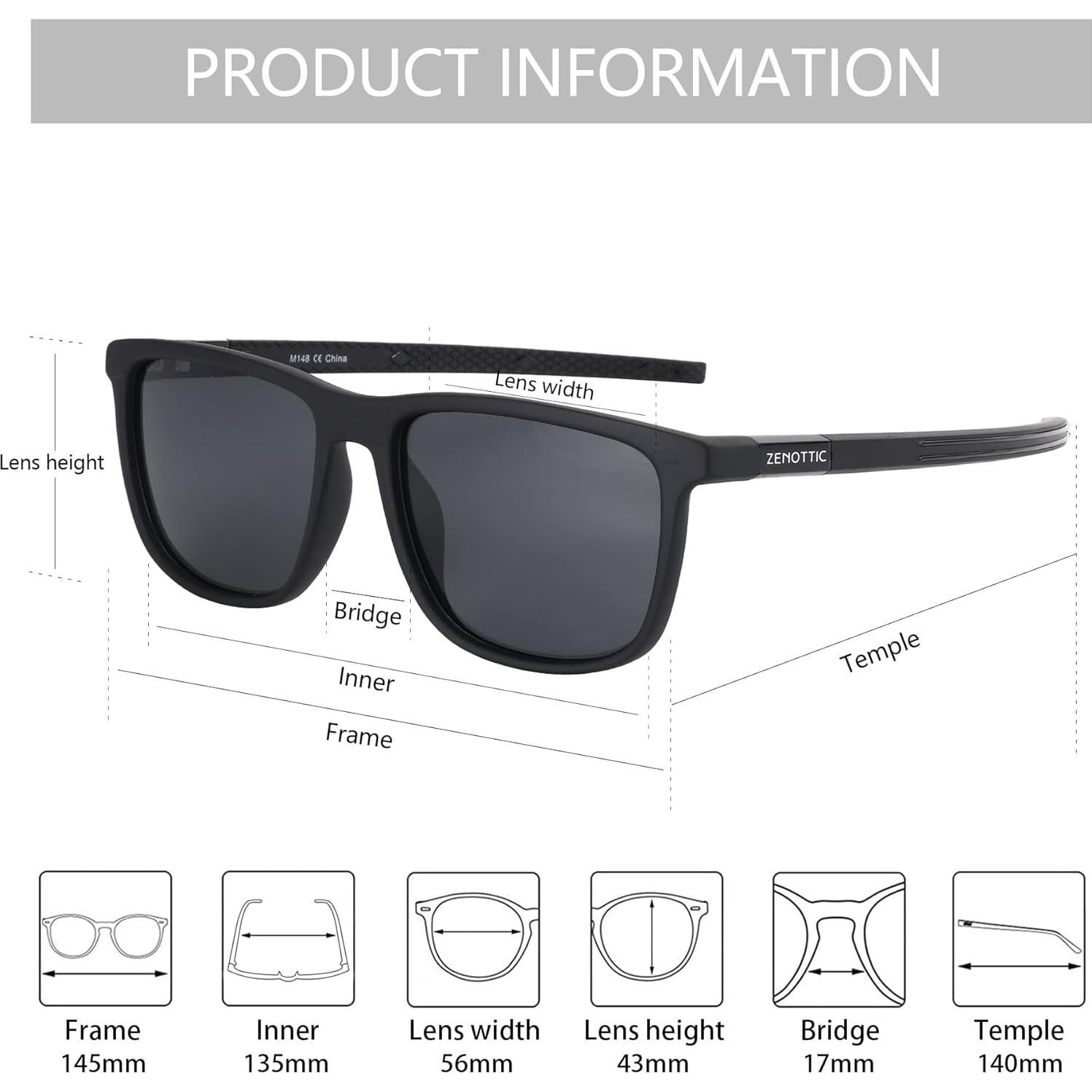 Gafas de sol polarizadas ZENOTTIC TR90 para hombres UV400