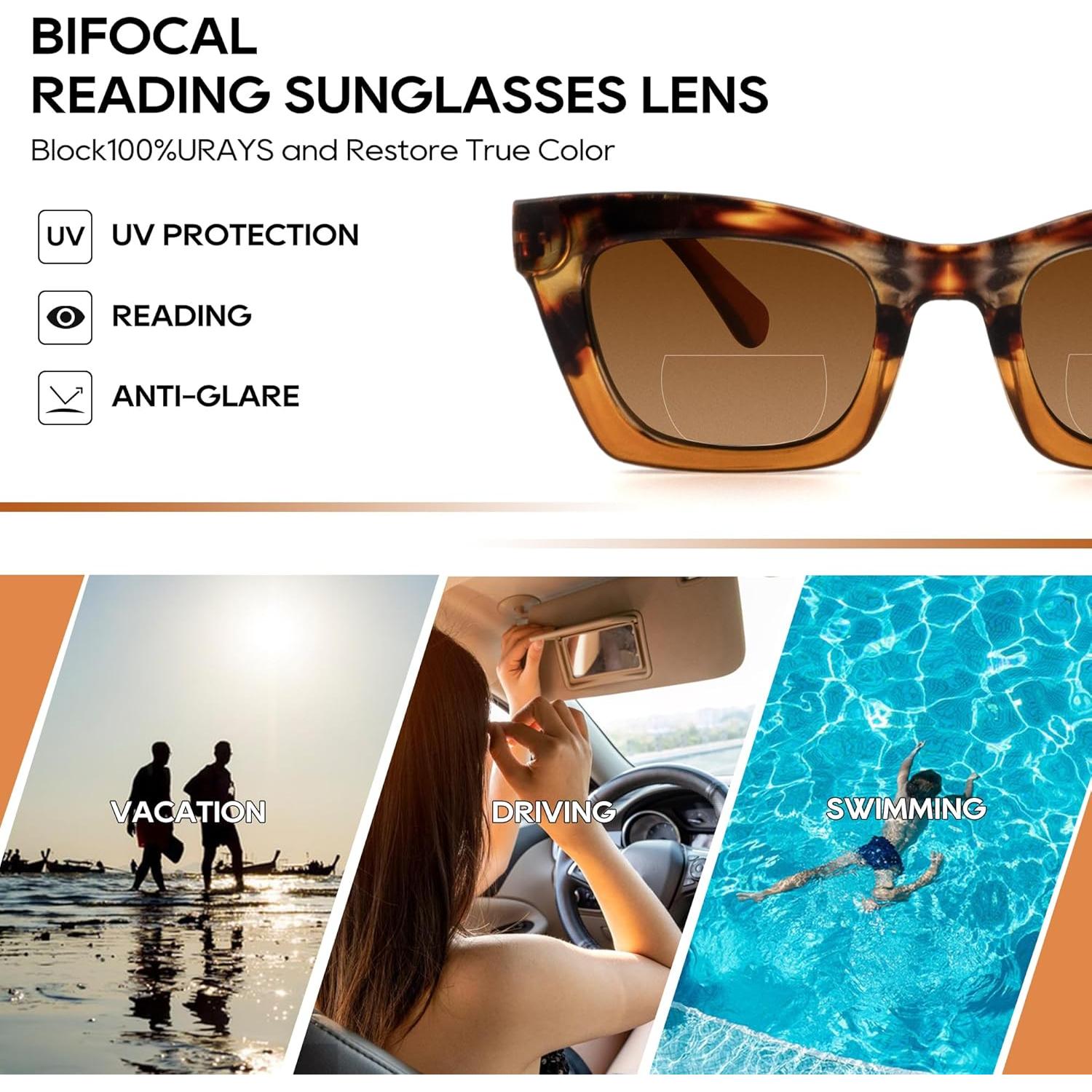 Gafas de Sol Bifocales HIYANJN UV400 - 2 Paquetes Unisex