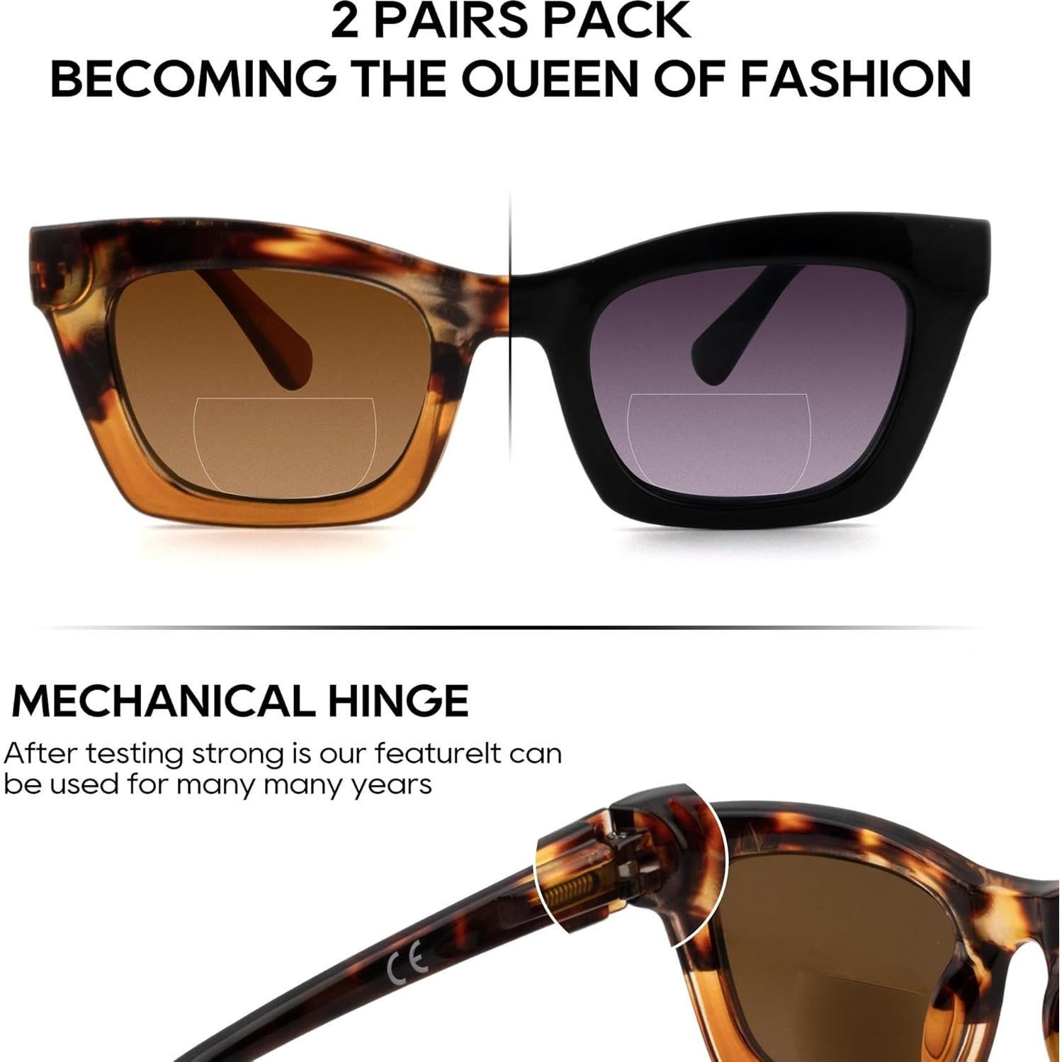 Gafas de Sol Bifocales HIYANJN UV400 - 2 Paquetes Unisex