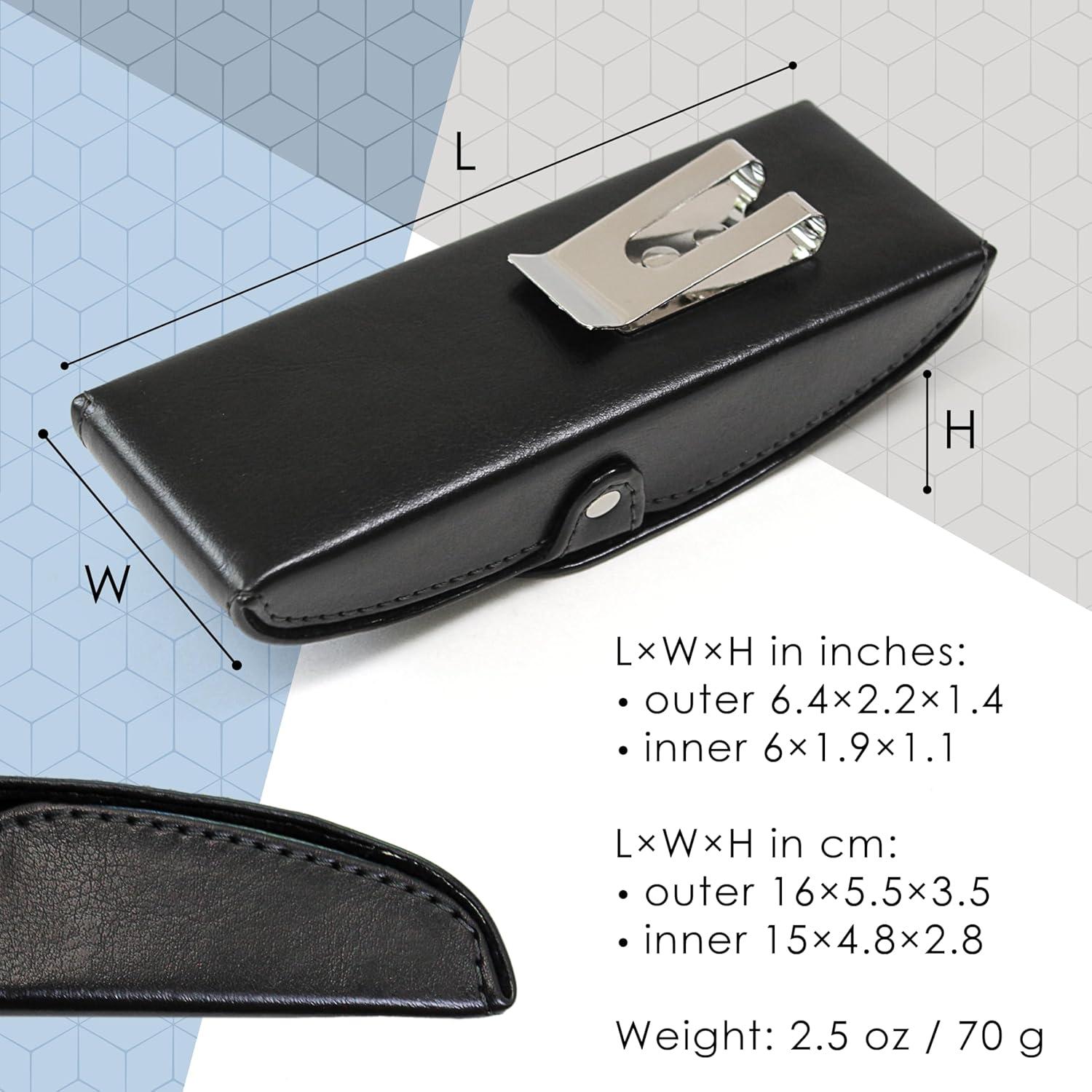 Estuche Duro para Gafas Orsus Negro con Clip para Cinturón