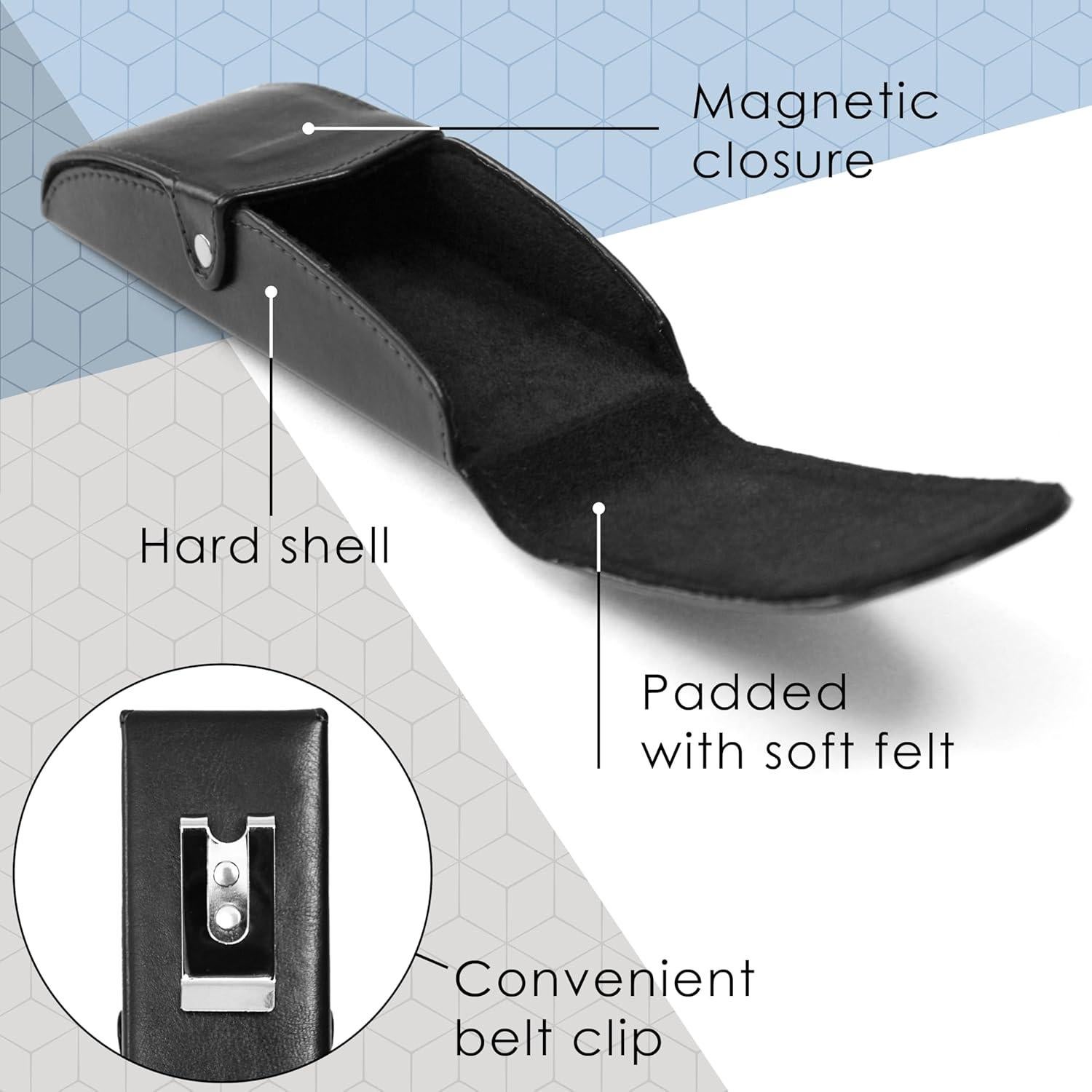 Estuche Duro para Gafas Orsus Negro con Clip para Cinturón