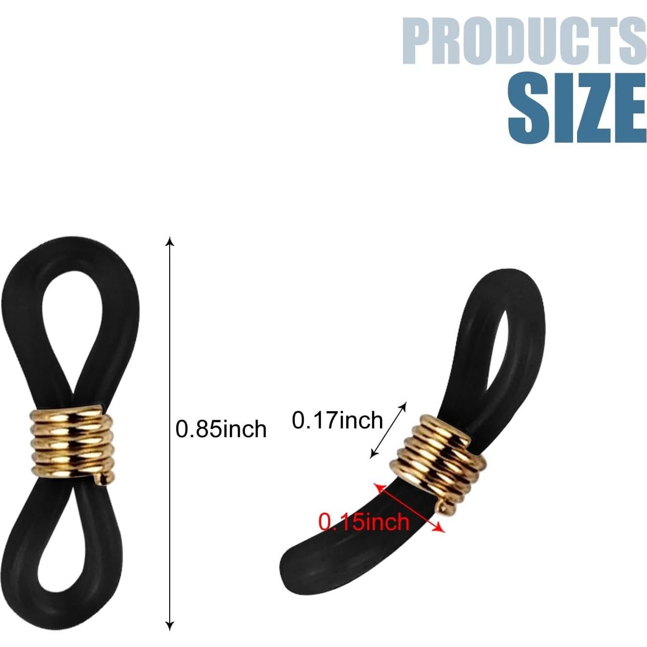 20 Conectores de Silicona para Gafas Kuyaehe Ajustables