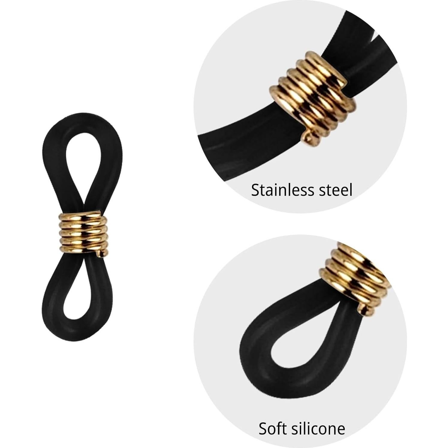 20 Conectores de Silicona para Gafas Kuyaehe Ajustables