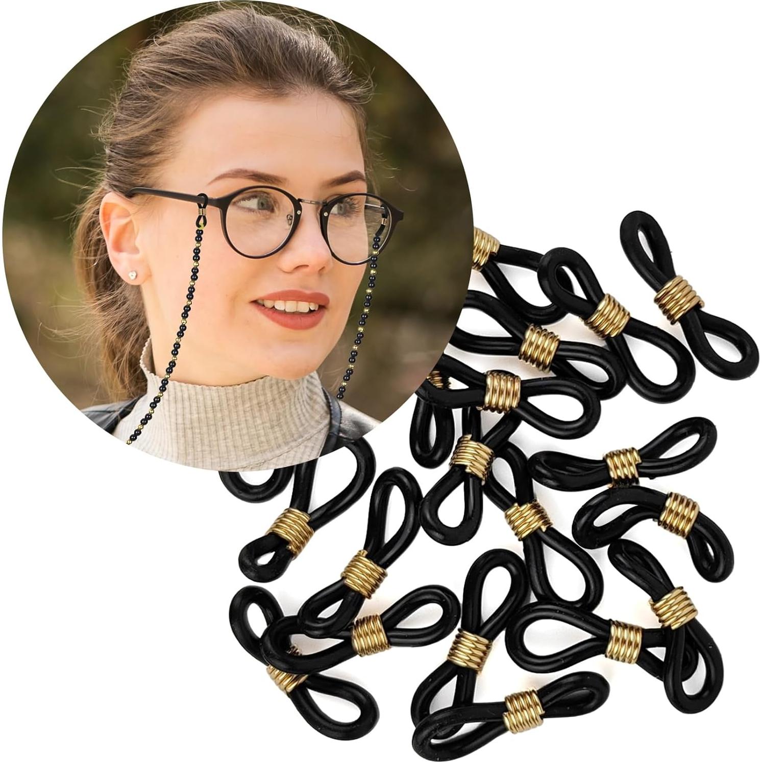 20 Conectores de Silicona para Gafas Kuyaehe Ajustables