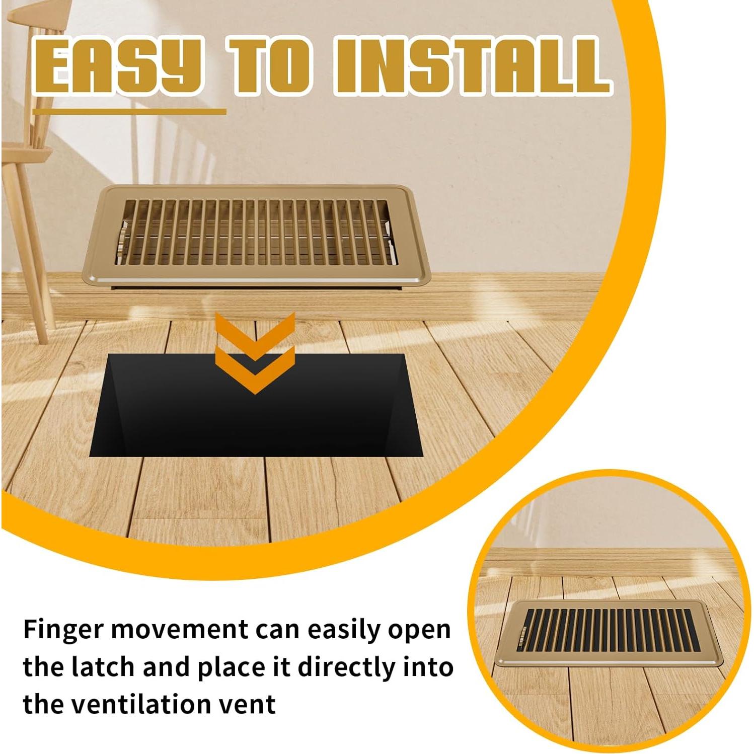 Paquete de 2 rejillas de piso 10 x 25 cm metal marrón