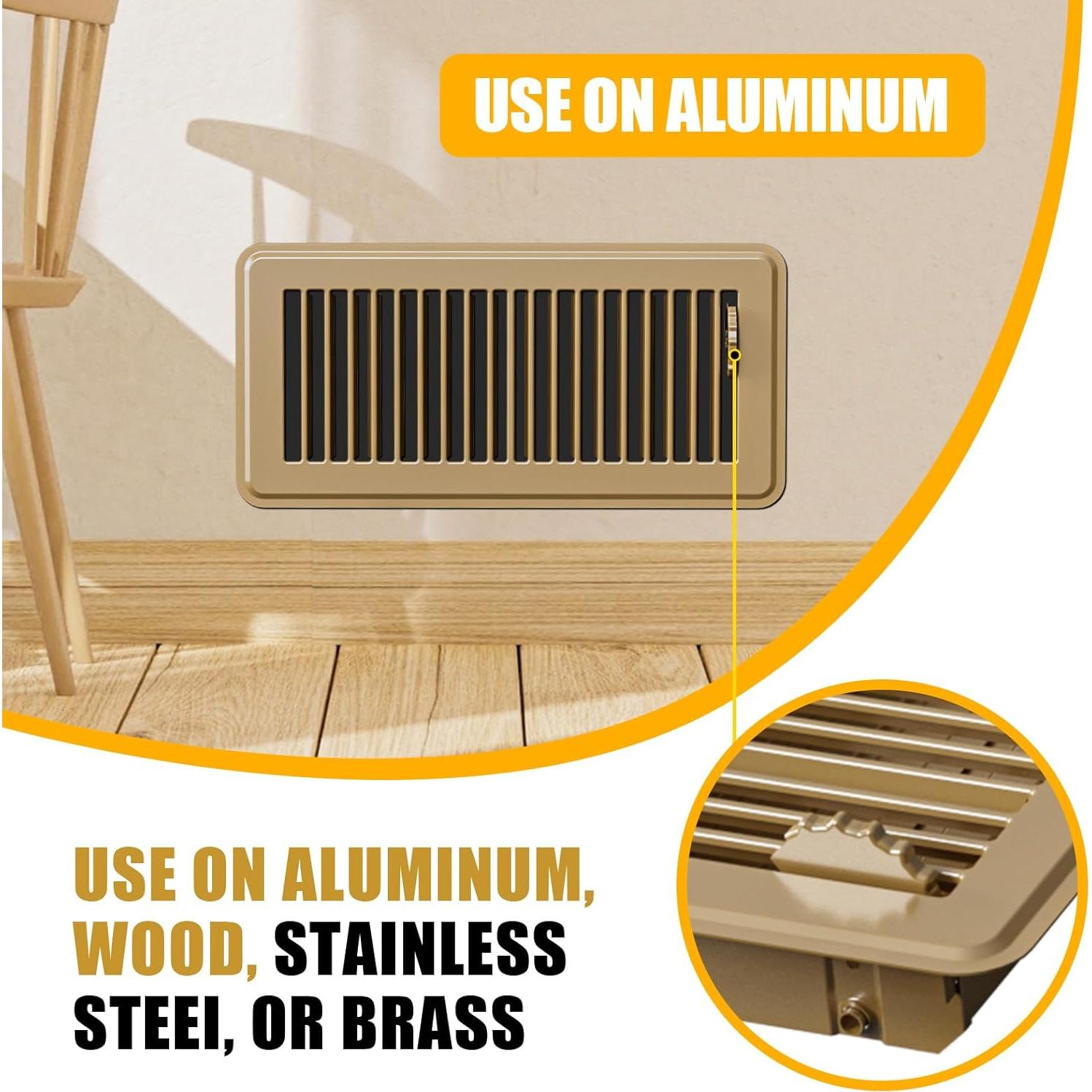 Paquete de 2 rejillas de piso 10 x 25 cm metal marrón