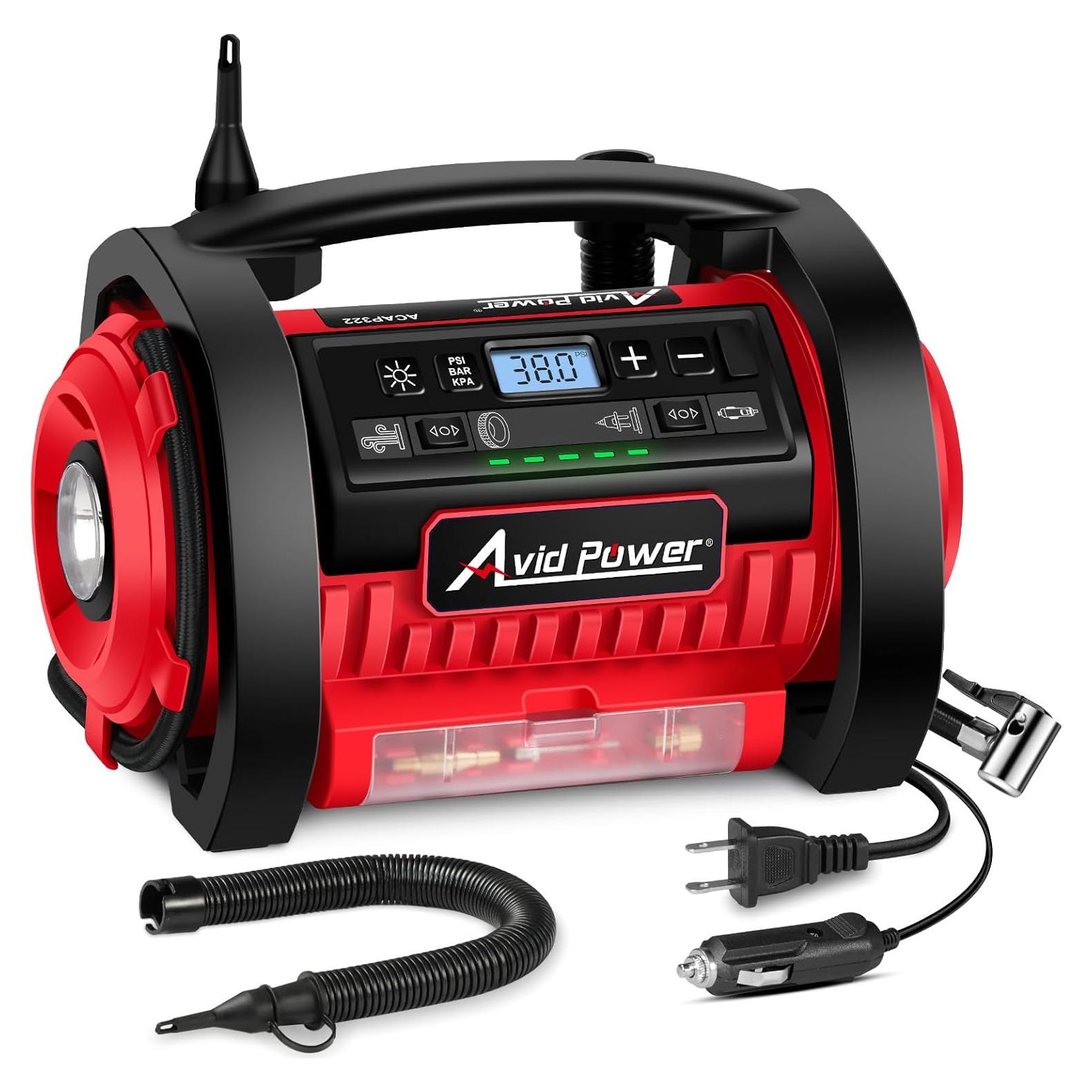 Compresor de Aire Portátil AVID POWER AC/DC 12V/110V, 30 LPM