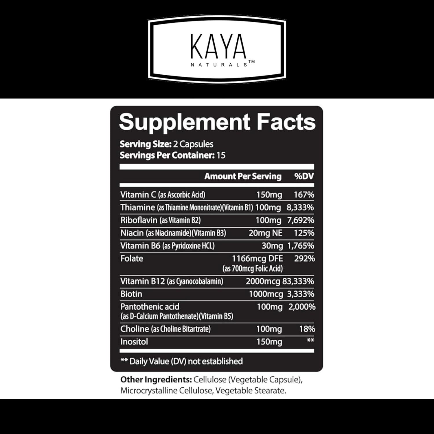 Kaya Naturals Complejo B-12 Multivitamínico 30 Cápsulas
