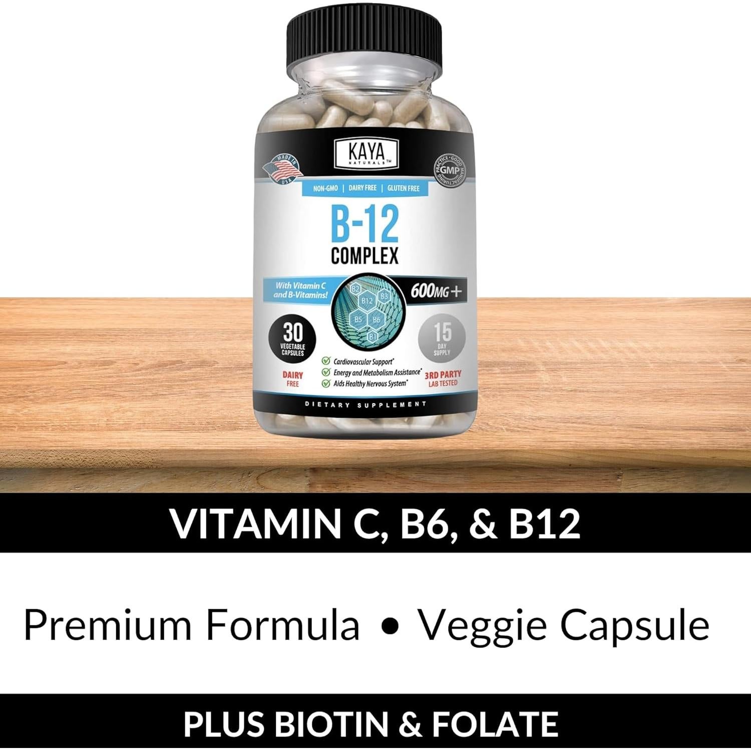 Kaya Naturals Complejo B-12 Multivitamínico 30 Cápsulas