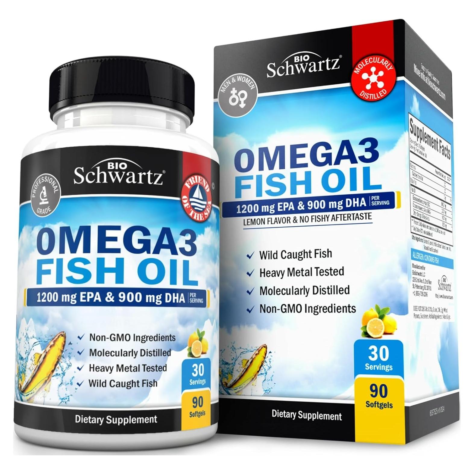 Suplemento Omega 3 BioSchwartz 2250mg - 90 Cápsulas Blandas
