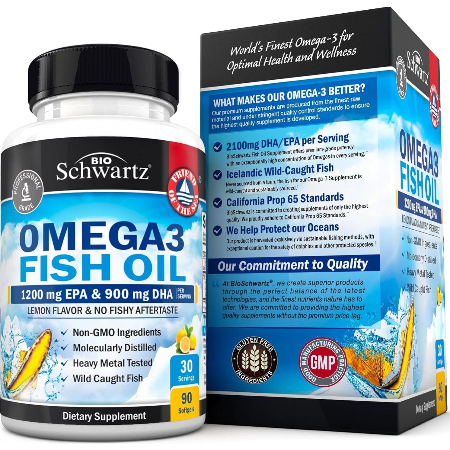 Suplemento Omega 3 BioSchwartz 2250mg - 90 Cápsulas Blandas
