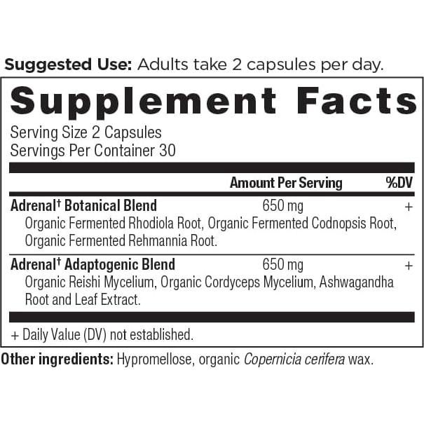Cápsulas Adrenales Nutrición Antigua 1300mg 60 Unidades