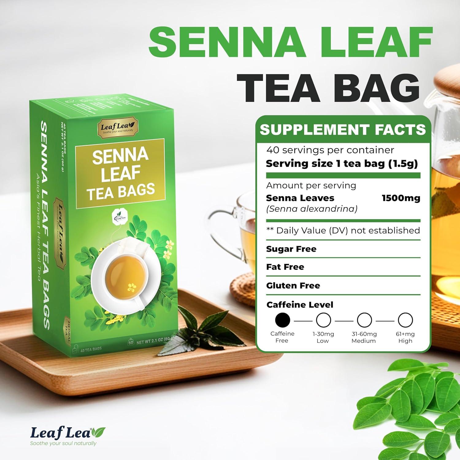 Té de Hoja de Senna LeafLea - 80 Bolsitas Laxante Natural