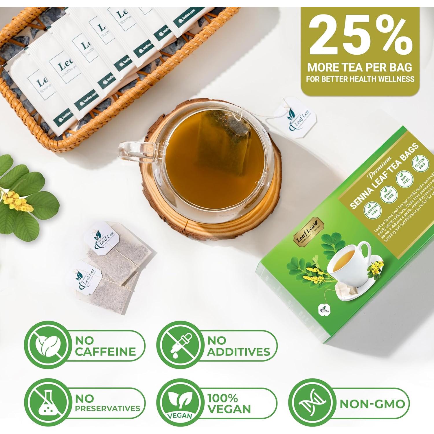 Té de Hoja de Senna LeafLea - 80 Bolsitas Laxante Natural