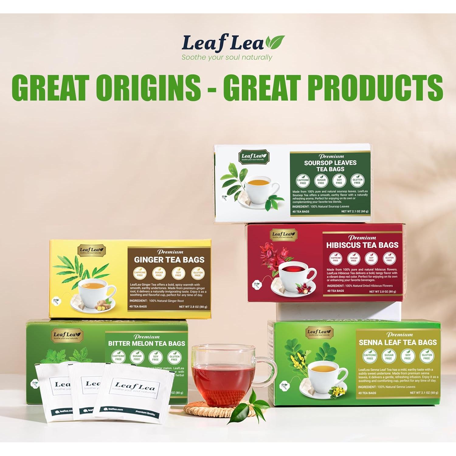 Té de Hoja de Senna LeafLea - 80 Bolsitas Laxante Natural