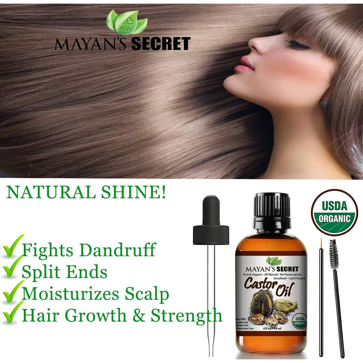 Aceite de Ricino Puro Orgánico Secreto Maya 118 ml - Crecimiento Cabello y Piel