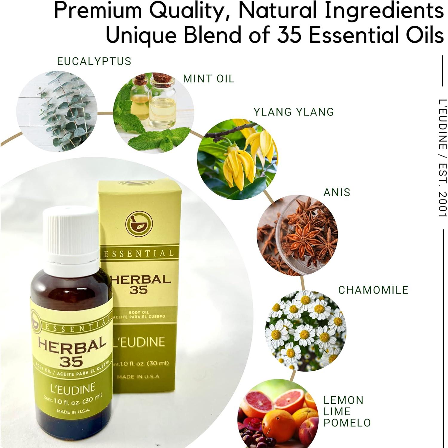 Aceite Esencial L'EUDINE 29.57 ml - Lavanda, Menta, Eucalipto