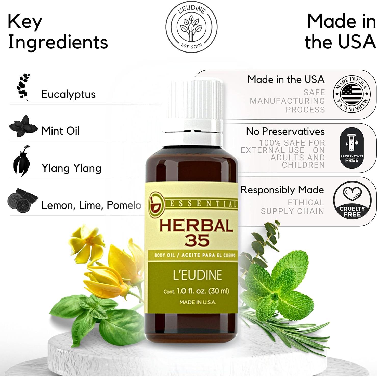 Aceite Esencial L'EUDINE 29.57 ml - Lavanda, Menta, Eucalipto