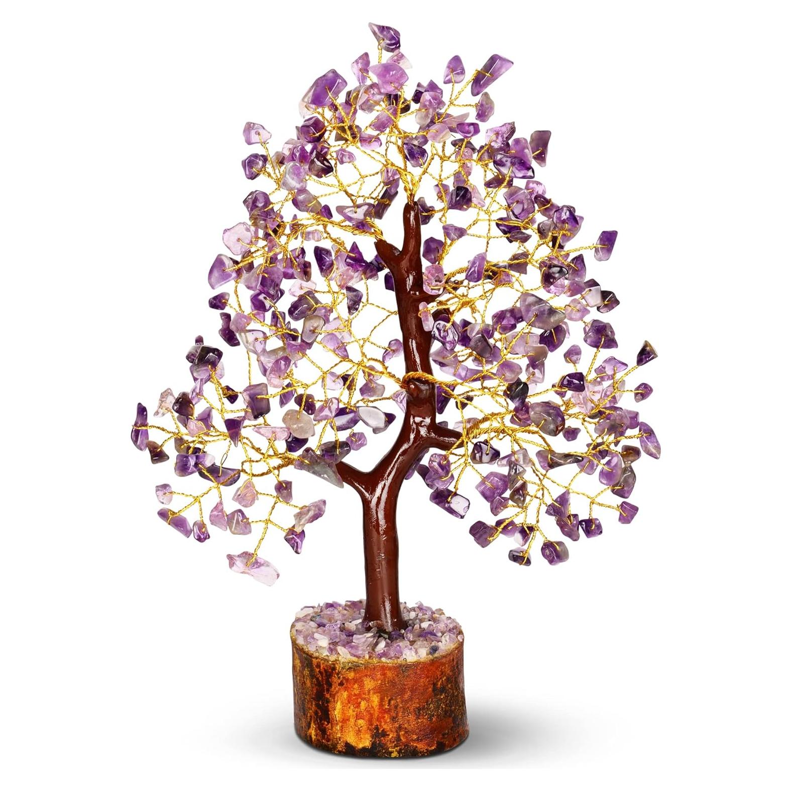 Árbol de Dinero de Amatista PYOR - Decoración Espiritual 26 cm