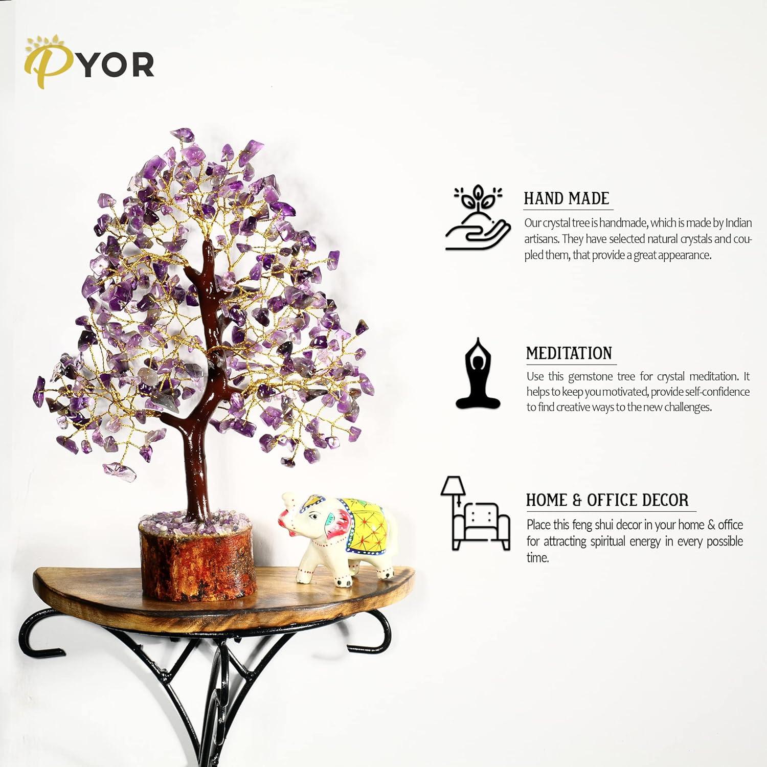Árbol de Dinero de Amatista PYOR - Decoración Espiritual 26 cm