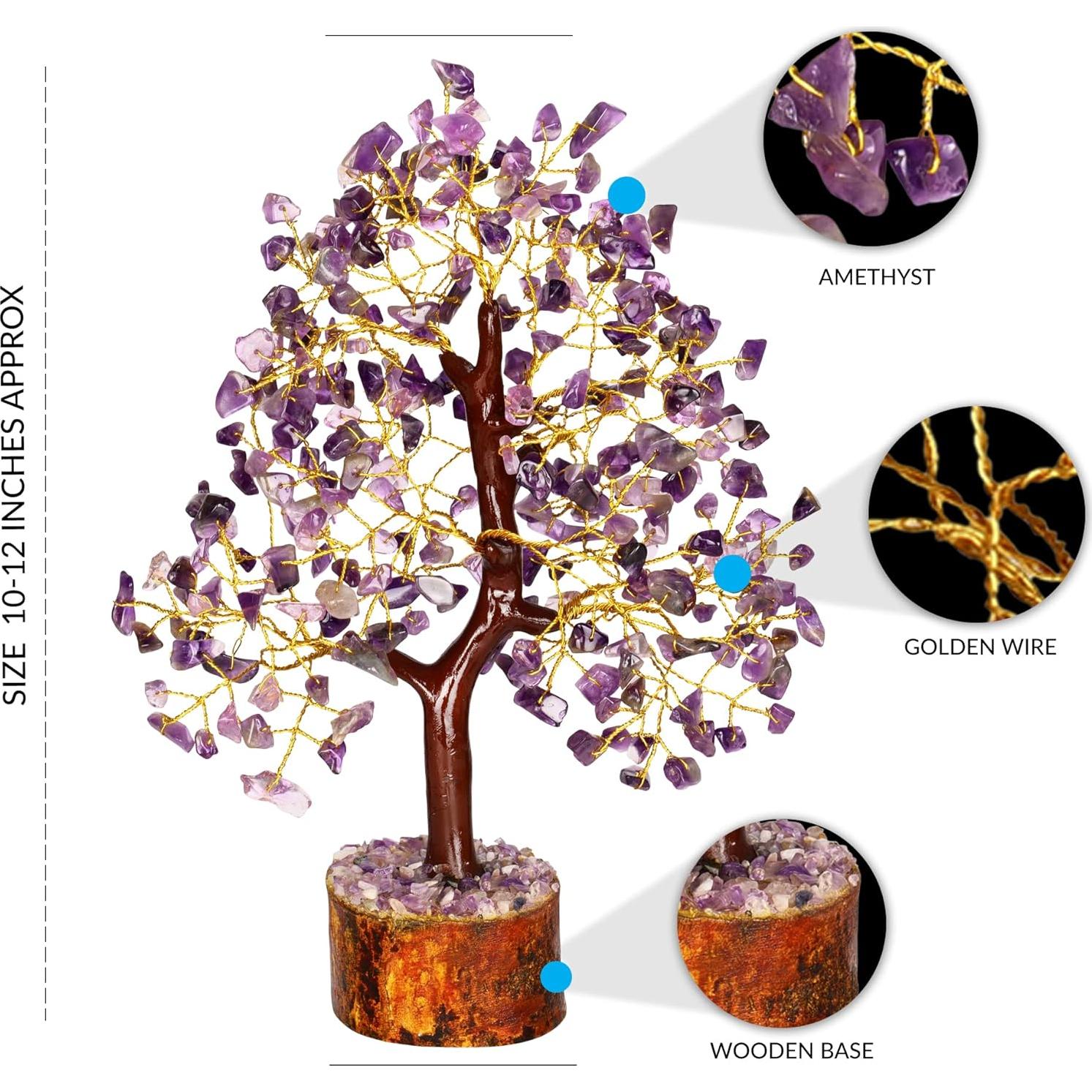 Árbol de Dinero de Amatista PYOR - Decoración Espiritual 26 cm