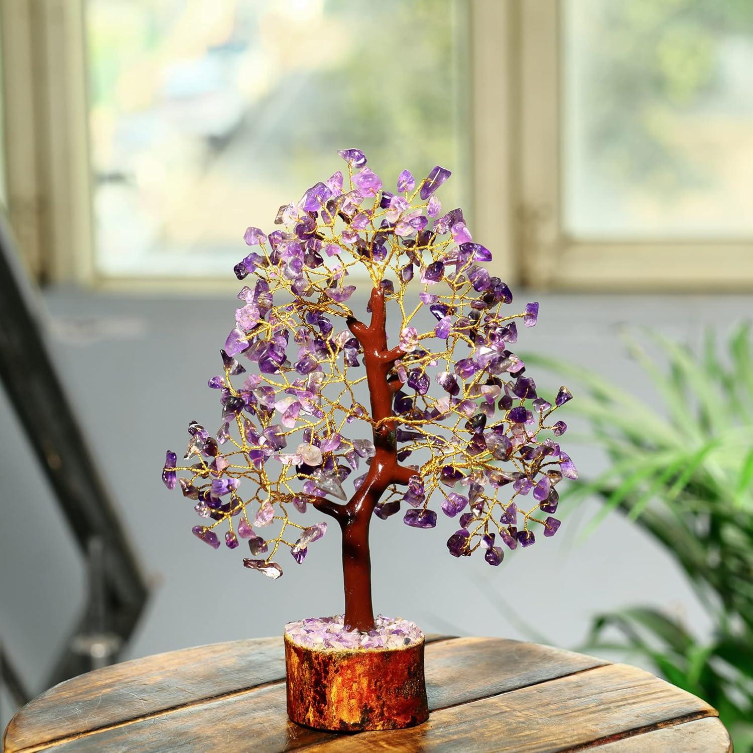 Árbol de Dinero de Amatista PYOR - Decoración Espiritual 26 cm