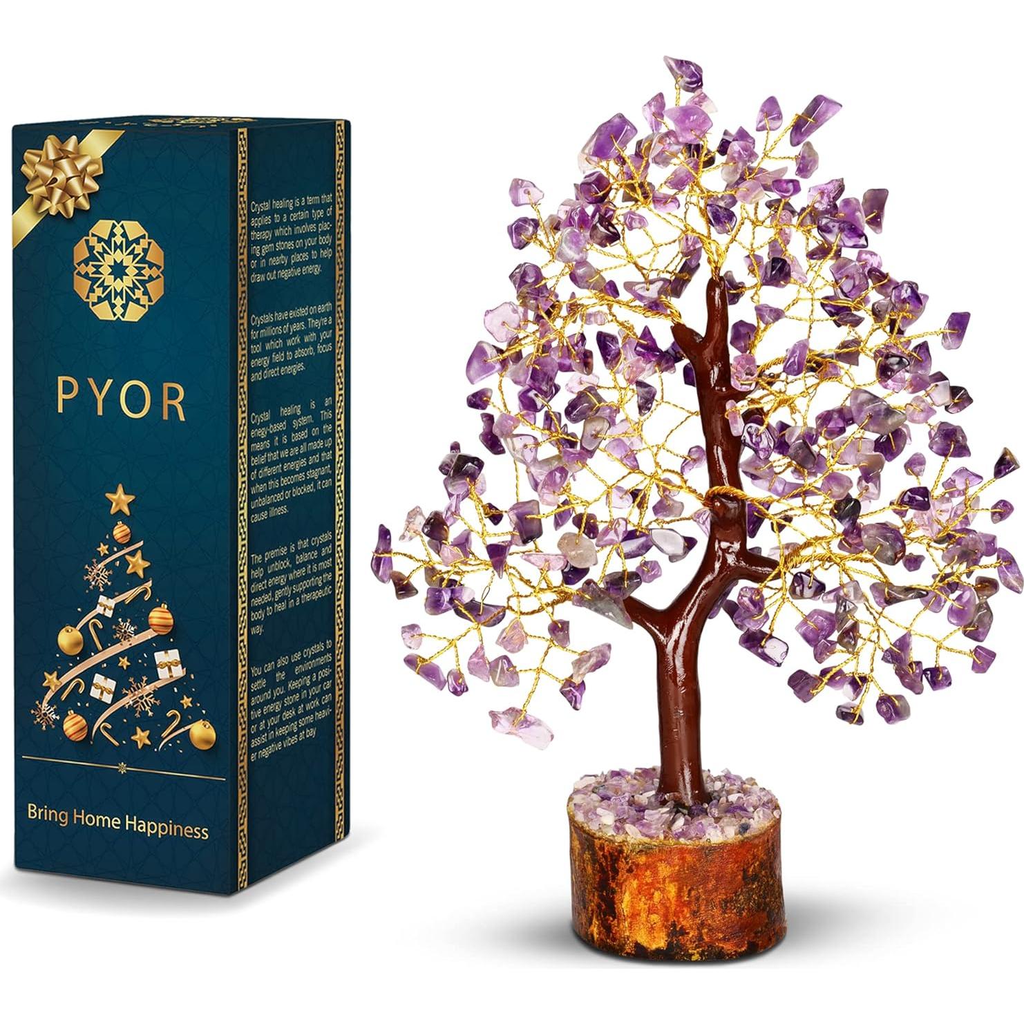 Árbol de Dinero de Amatista PYOR - Decoración Espiritual 26 cm