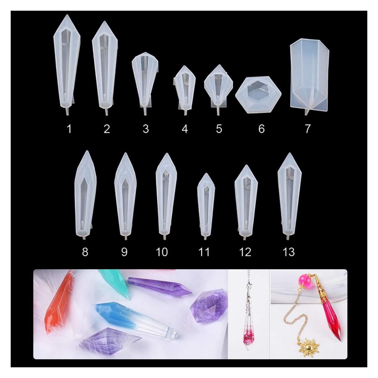 Molde de Silicona para Resina iSuperb - 13 Piezas Rombo DIY