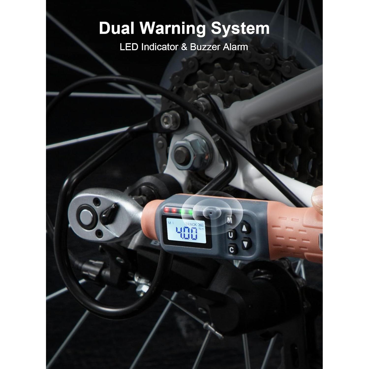 Llave de Torque Digital GROWNEER 1/4'' 1.5-30 Nm con Accesorios