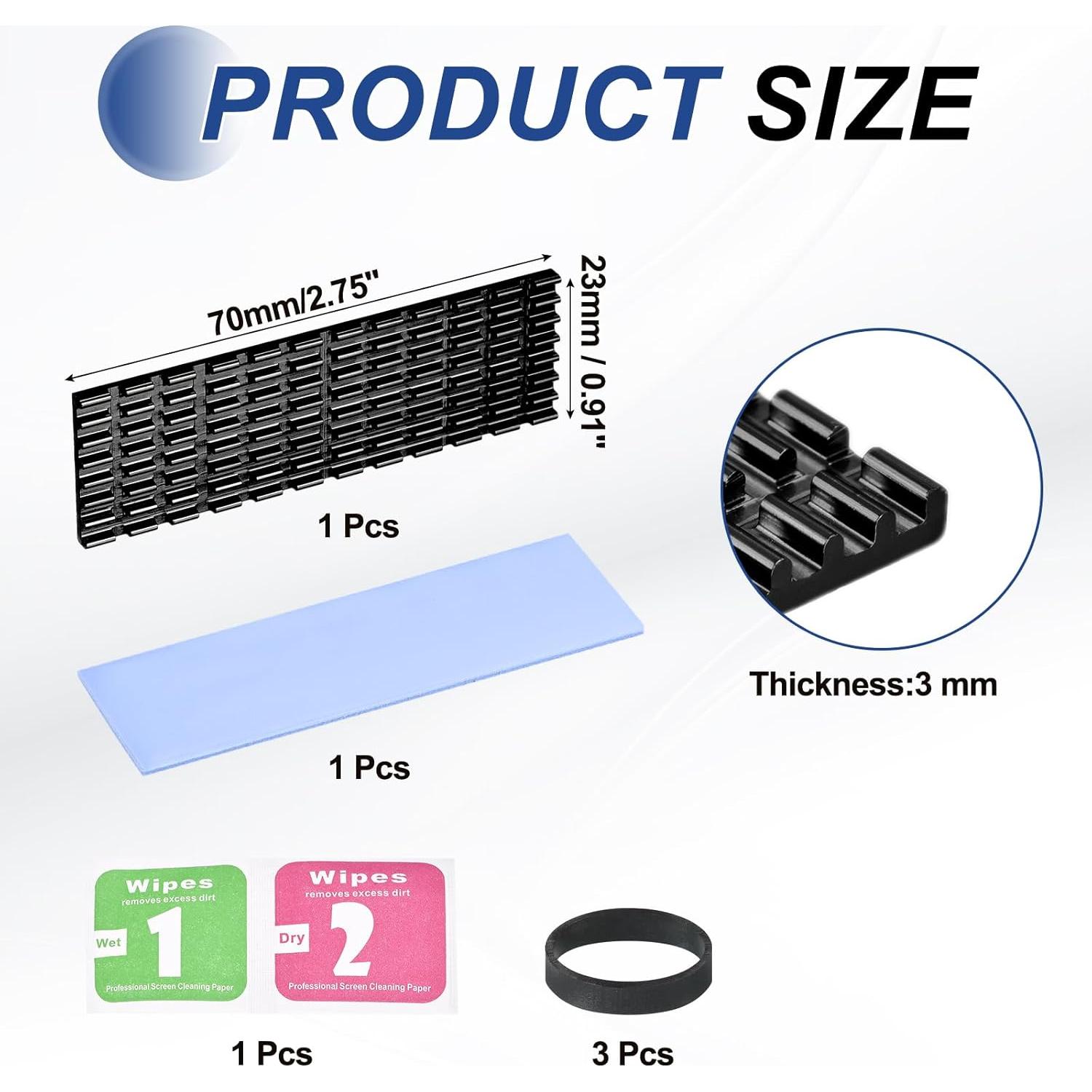 Disipador de Calor PATIKIL para SSD M.2 2280 - Aluminio Negro