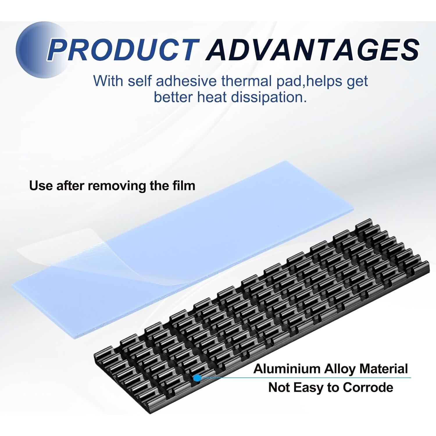 Disipador de Calor PATIKIL para SSD M.2 2280 - Aluminio Negro