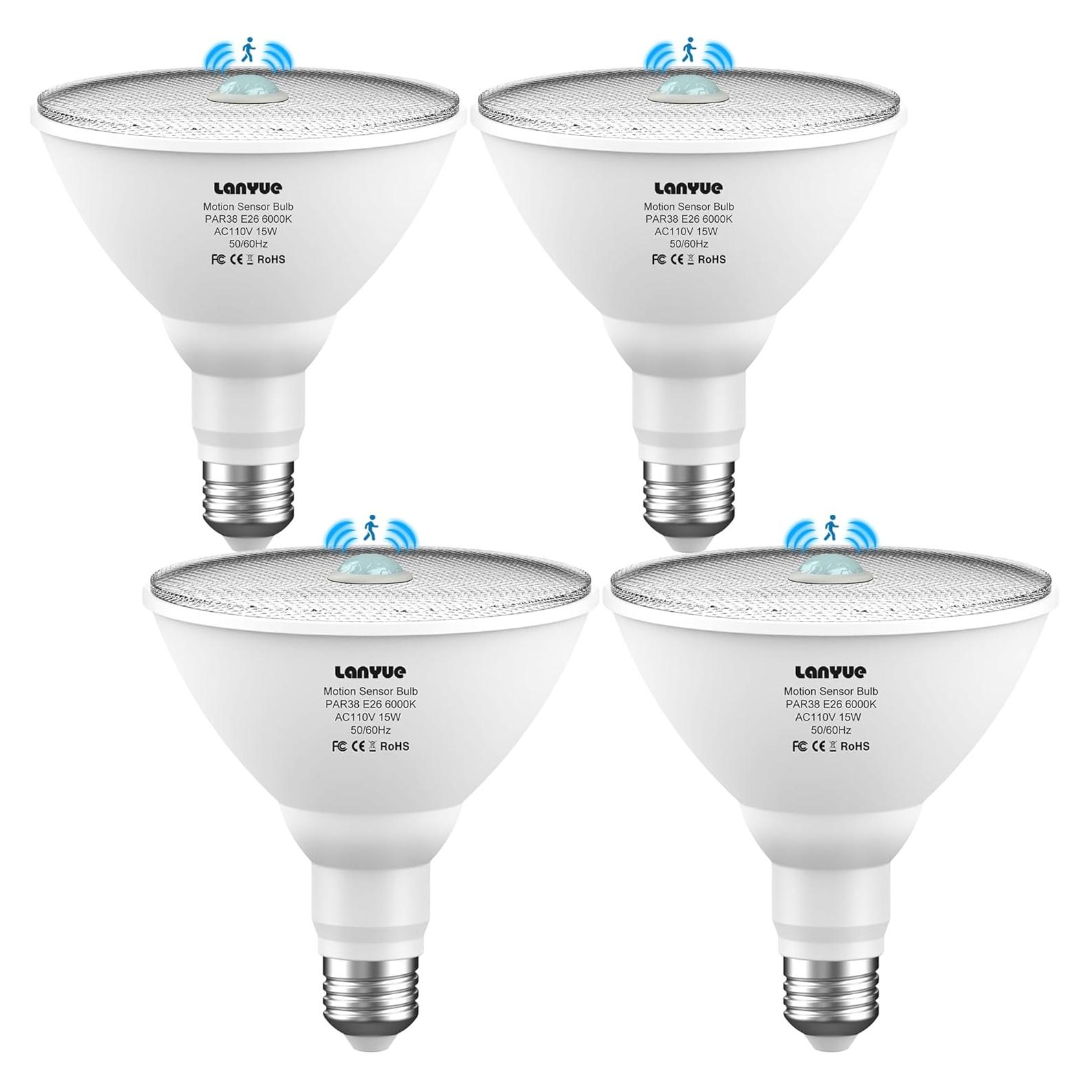 Bombilla LED LanYue PAR38 15W con Sensor de Movimiento 6000K