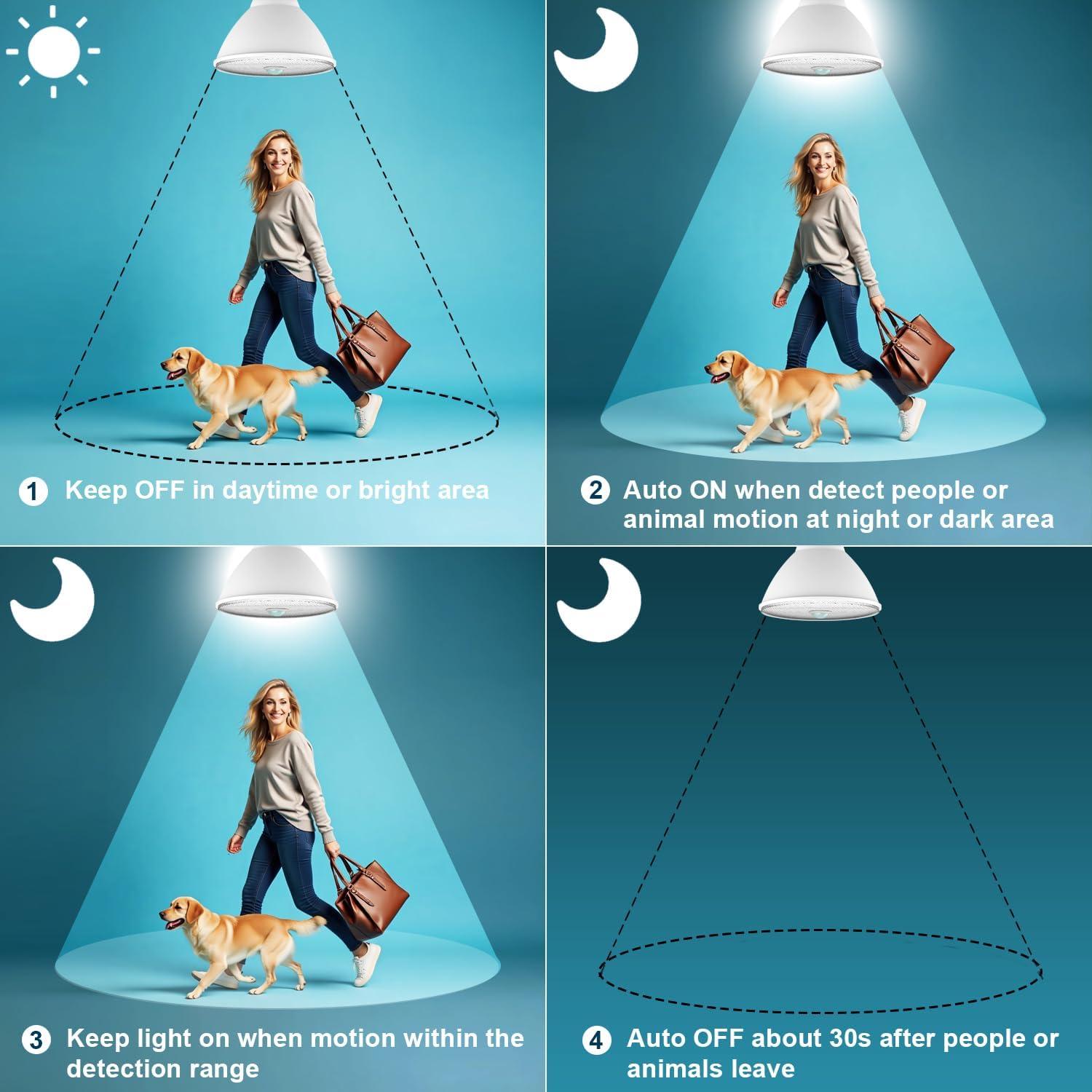 Bombilla LED LanYue PAR38 15W con Sensor de Movimiento 6000K