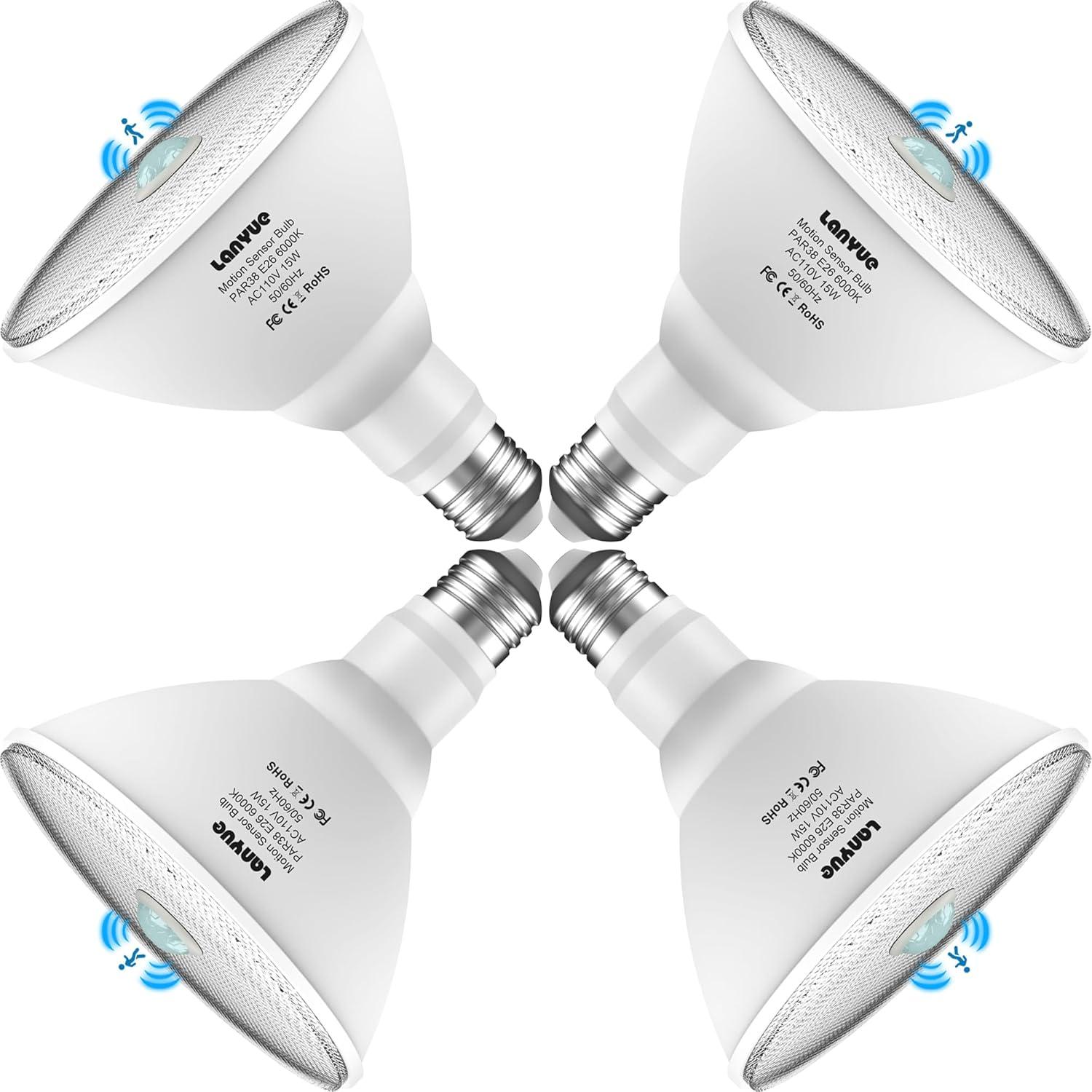 Bombilla LED LanYue PAR38 15W con Sensor de Movimiento 6000K